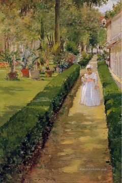 garten - Kind auf einem Garten Weg William Merritt Chase